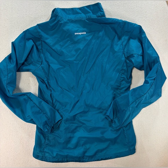 Patagonia Ultralight Windbreaker Pullover Womens M Teal Snap Neck Running Hiking - Picture 3 of 7